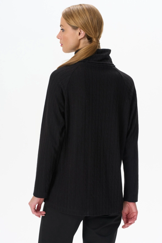 Джемпер жен,f0715,f0715-o99.3f09(чёрный,чер,,фактур косы), (44-164)