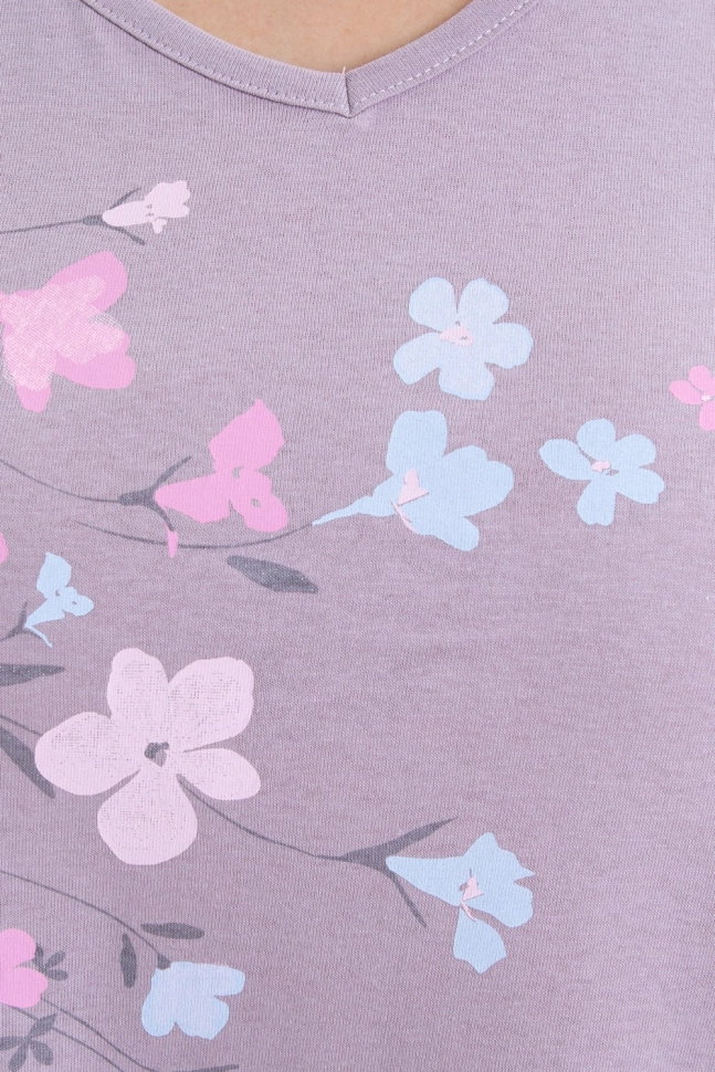 Сорочка ноч жен,в308384,-(серо-розовый,роз-св,,цветы), (48-158,164)