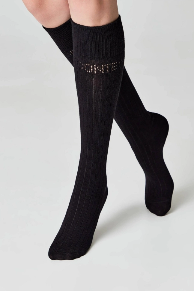 Гольфы жен,23с-152сп,006(черный,чер,,полос ажур), (23-25)