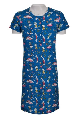 Халат дев,л777891,-(таксы на джинсе,син,,таксы), (32-122,128)