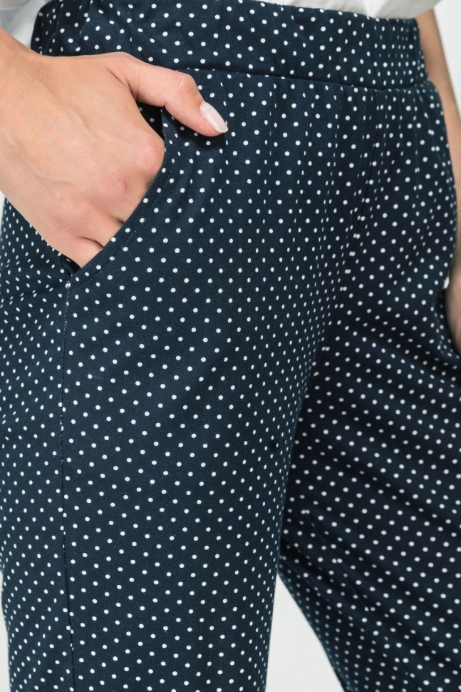 Брюки жен,b0264,b0264-g58.3s00(тёмно-синий,син-т,,бел горох), (44-164)