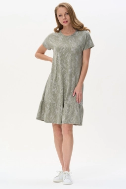 Платье жен,n3052,n3052-m72.5f09(оливковый,зел,,растительная графика), (46-164)