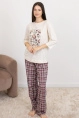 Пижама жен,660213,5с4696(к.ваниль,клетка,беж,бордо,гортензия клетка), (46-158,164)