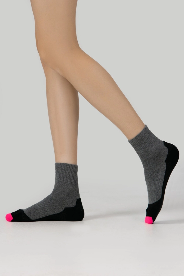 Носки жен,25338c,1010(серый меланж,сермел,чер,), (23-25)