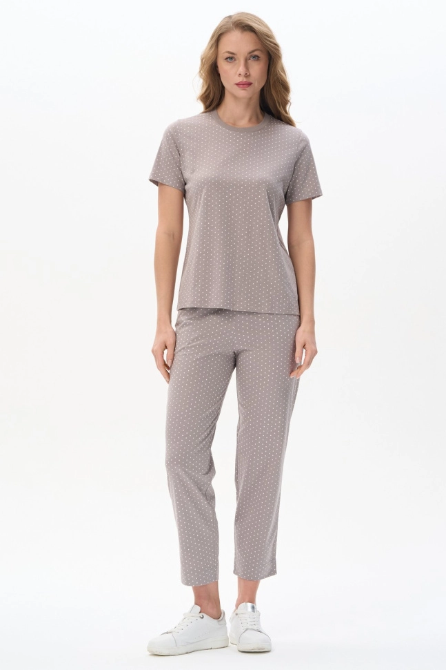 Пижама жен,p1280,p1280-g81.0v00(кофейный,сер,,молоч горош), (44-164)