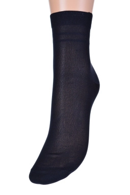 Носки жен,б1512,б1512/8,-(черный,чер,,плотная пятка), (23-25)