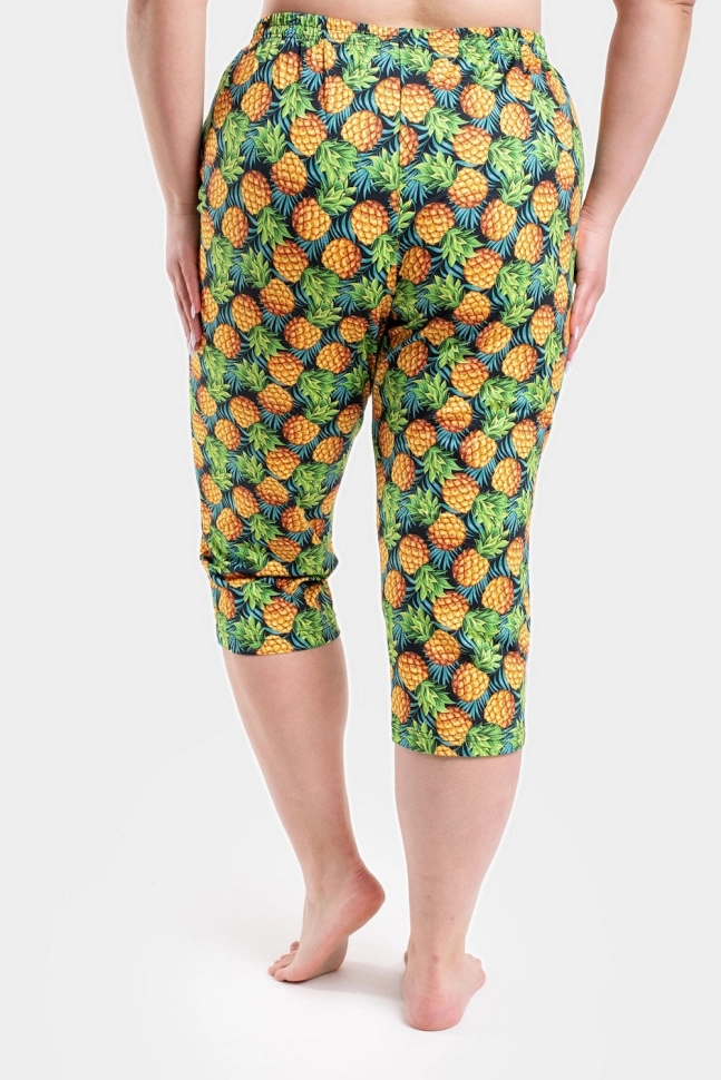 Бриджи жен,s9031,s9031/18(ананасовый компот,чер,,ананасовый компот), (50-170)