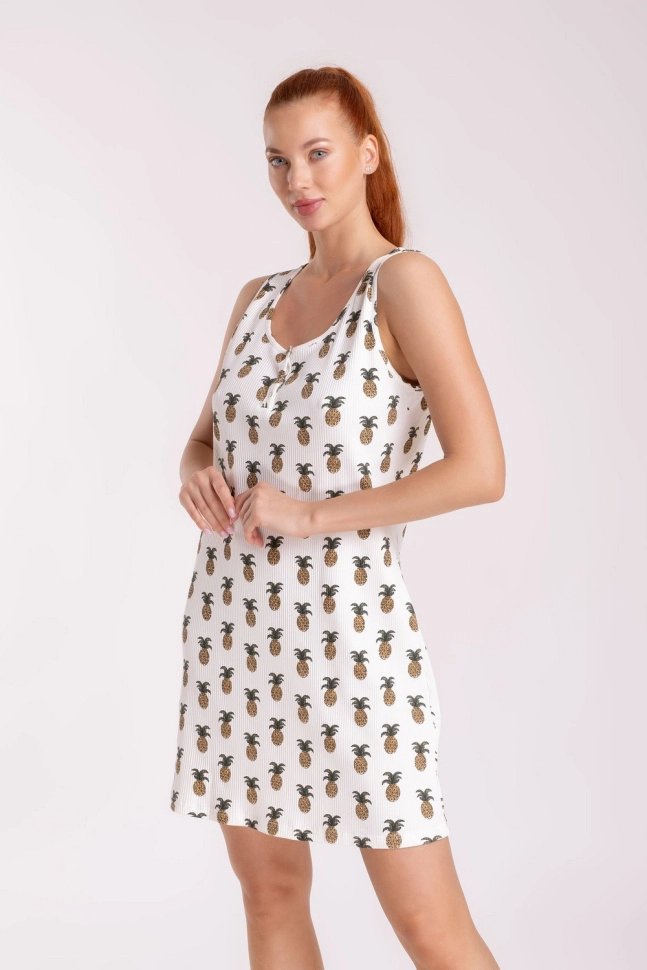 Сорочка ноч жен,s8159,s8159/8(ананасовый ритм,молоч,,ананасовый ритм 04-0902-01), (50-164)