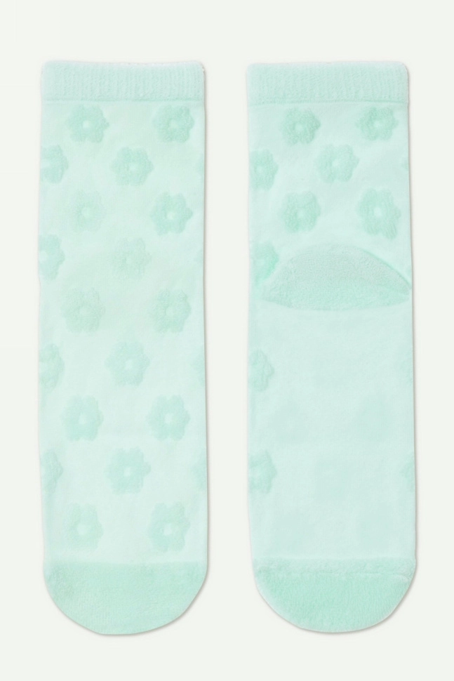 Носки жен,23с-17сп,548(бледно-бирюзовый,лазур,,цветы), (25-27)