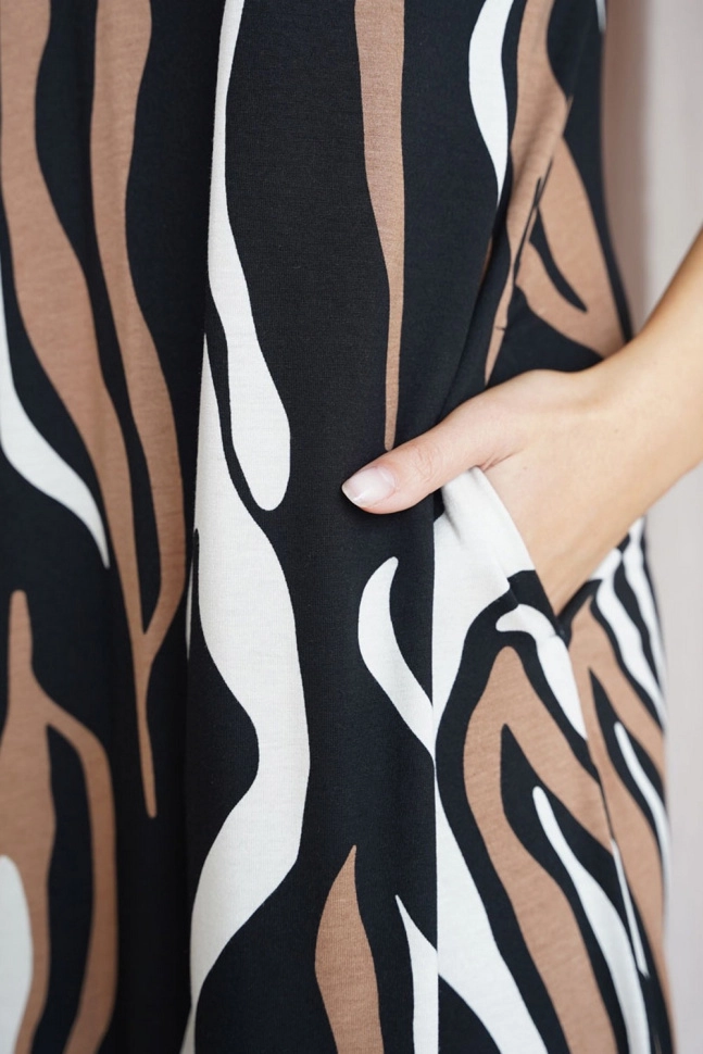 Платье жен,32900g,5с3857(набивка,корич,чер,абстракция), (48-158,164)