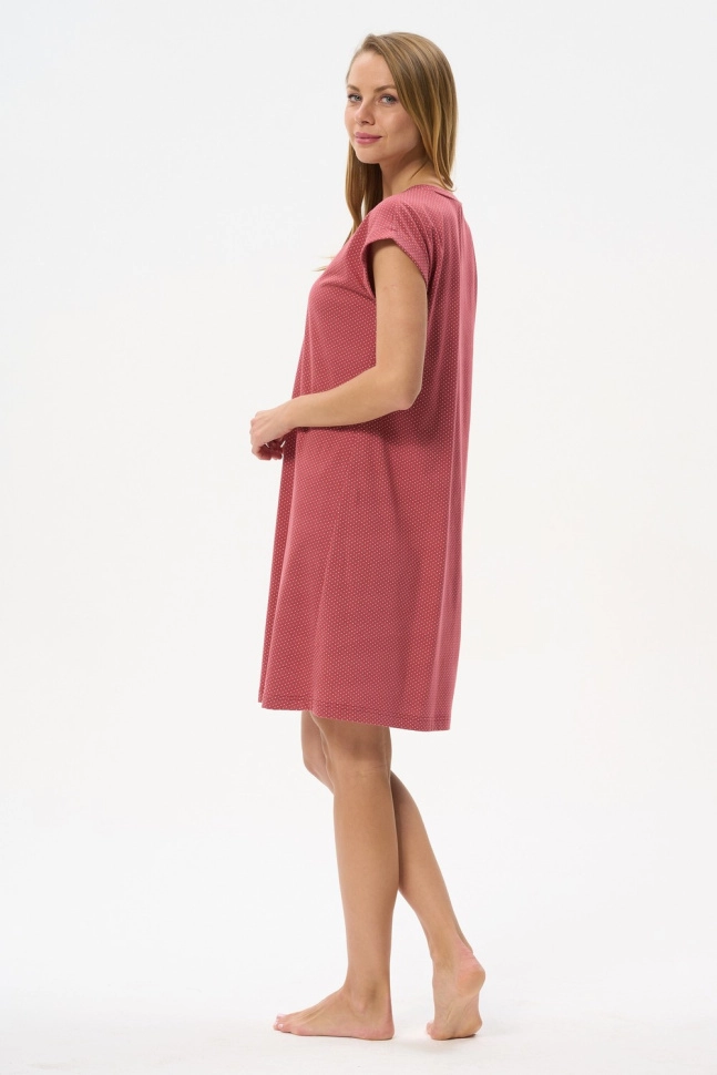 Сорочка ноч жен,s0241,s0241-g33.4f09(брусничный,терра,,бел горош), (46-164)