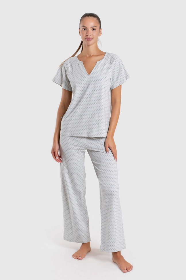 Пижама жен,s5467,s5404,s5404/18(голубой туман с рис. 2060,сер-св,,горошек), (46-170)
