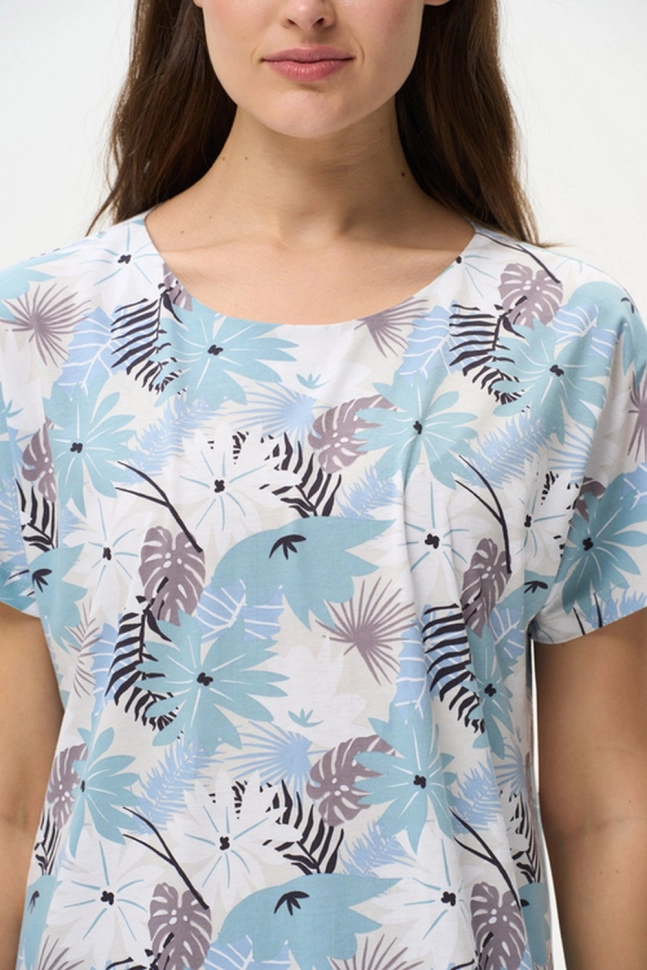 Платье жен,n1121,n1121-f18.5s03(голубой,гол,беж,листья), (54-164)