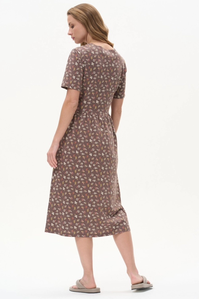 Платье жен,n3480,n3480-p80.6s04(коричневый,корич,,цветы), (48-164)