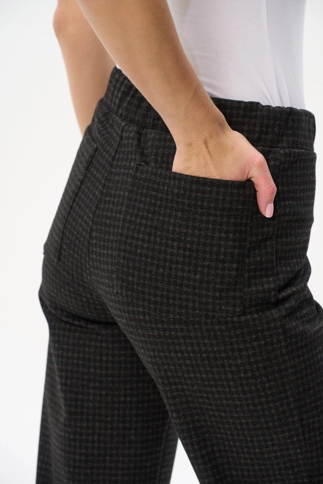 Брюки жен,b0821,b0821-c89.3f05(тёмно-коричневый,корич,,начёс клетка), (46-164)