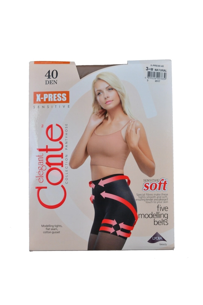 Колготки жен,8С-69СП,x-press40(natural,беж,,прозрачные шорты 7 зон утяжки), (2)