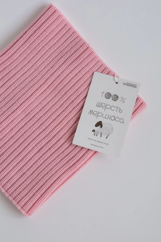 Шарф горло жен,6059-12,-(розово-персиковый BABY PINK 4E2319 ALICE28/2,роз-св,,меринос спецзаказ), (36х21)