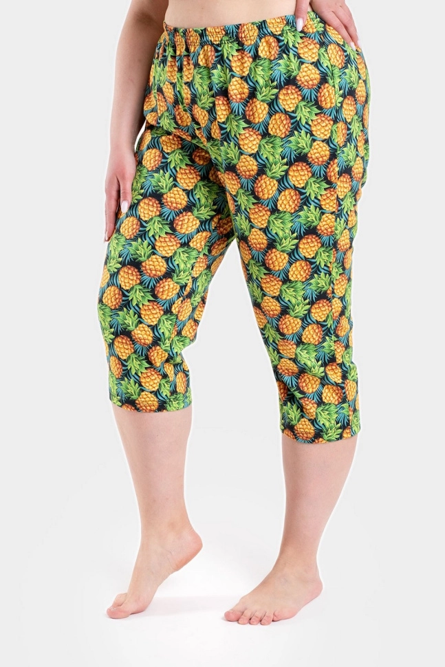 Бриджи жен,s9031,s9031/18(ананасовый компот,чер,,ананасовый компот), (50-170)