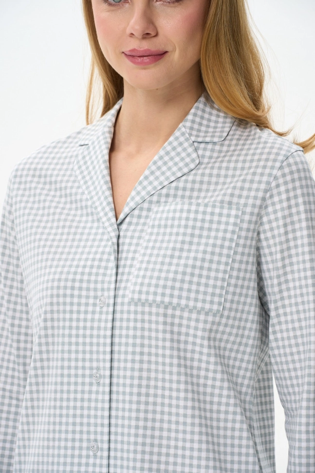 Пижама жен,p0301,p0301-c74.3f14(полынь,зел-св,,клетка), (48-164)