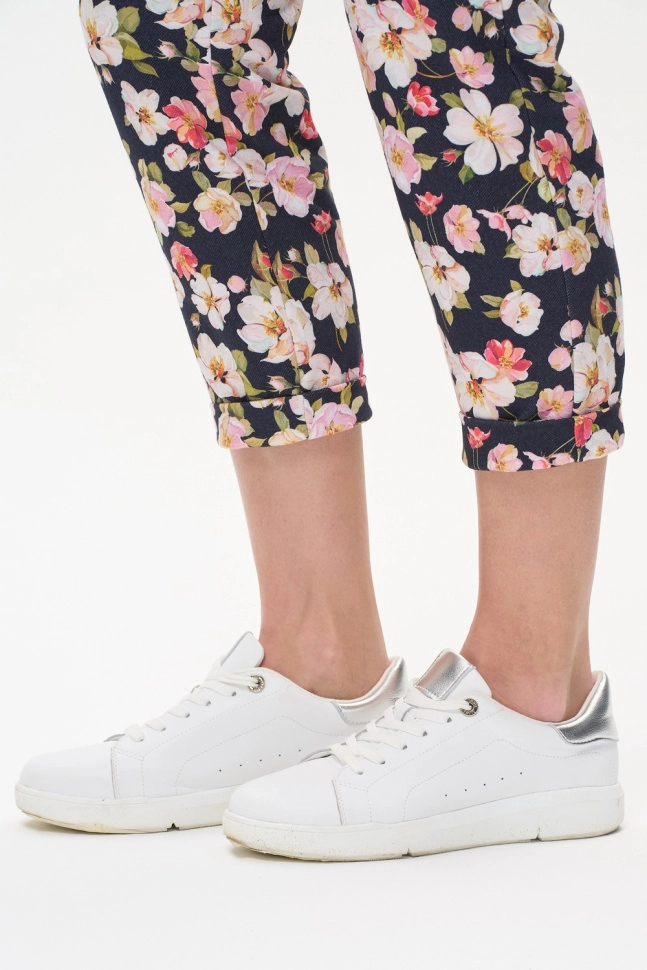 Брюки жен,b2172,b2172-f50.5s03(синий,синмел,,цветы яблони), (44-164)