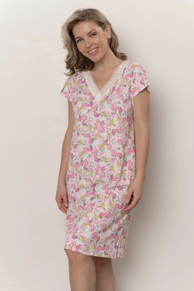 Сорочка ноч ,60245,1s-093(мультиколор,роз,гол,цветы), (46-170)