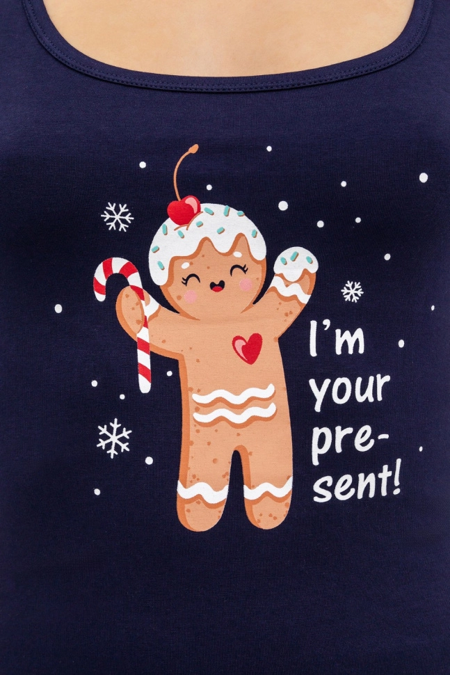 Комплект жен,442202,24-5-26785пп-5(полночная тень +новогодняя россыпь ,син-т,,пряничн человечек), (42-164,170)