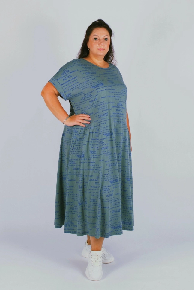 Платье жен,в706335,-(энигма по зеленому,зелмел,,фразы), (58-170,176)