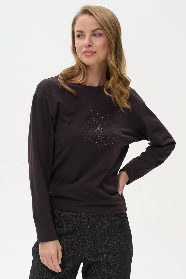 Джемпер жен,k5700,k5700-r89.5f16(тёмно-коричневый,корич,,стразы), (50-164)