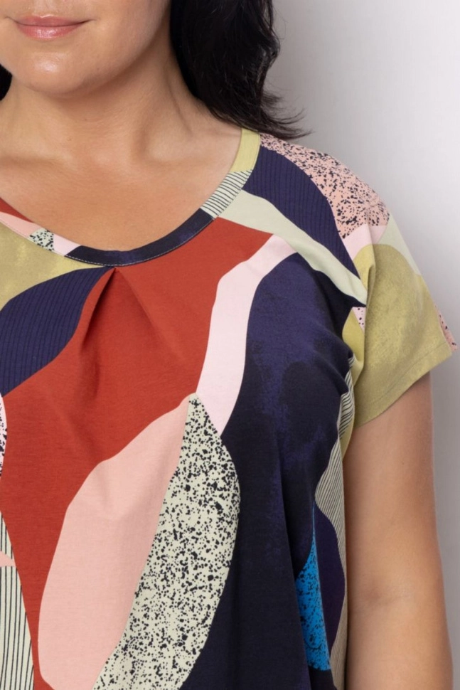 Платье жен,70205,1h-093(мультиколор,зел-св,персик,террак-син абстракц), (52-170)