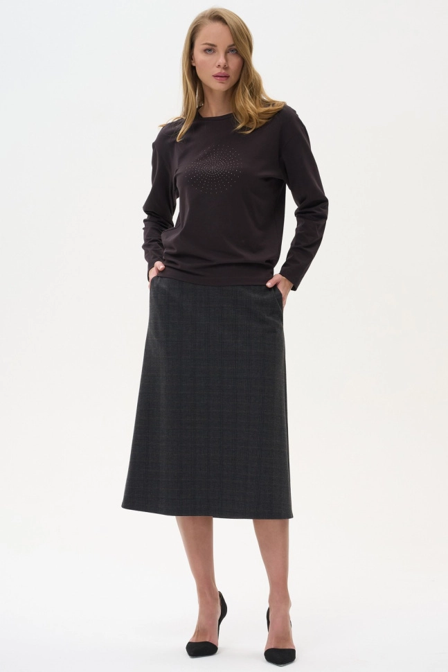 Джемпер жен,k5700,k5700-r89.5f16(тёмно-коричневый,корич,,стразы), (50-164)