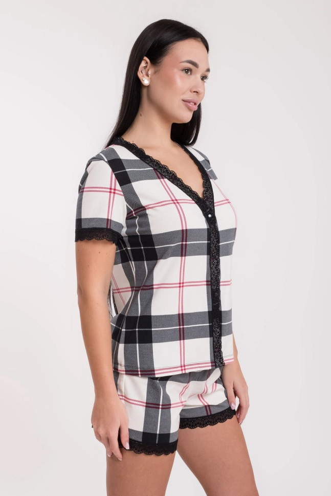 Пижама жен,s5535,s5058,s5058/39(молочная клетка,молоч,чер,), (42-170)
