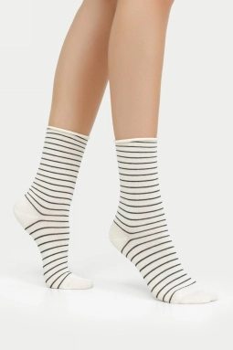 Носки жен,22245k,2039(молочный,молоч,,полос), (25-27)
