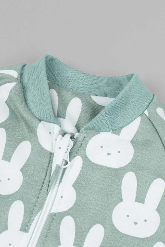 Комбинезон мал,3043а,-(мятно-белый,зел,,заяцы), (24-74)