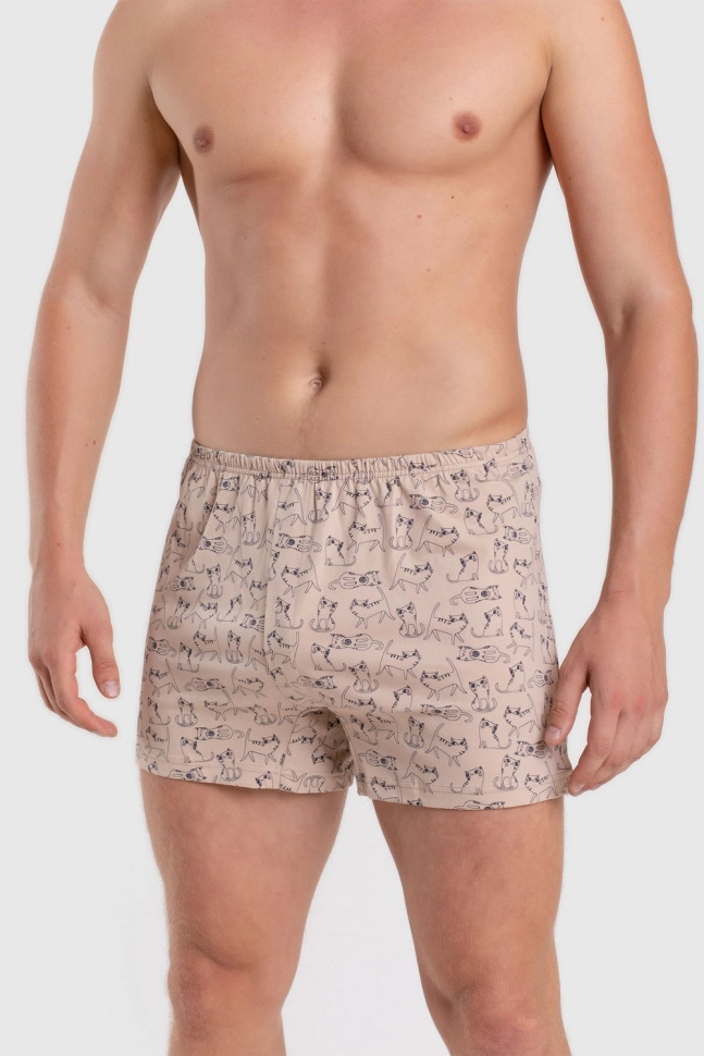 Трусы муж,s7017,s7017/44,s7017/35(кошки в дубае,беж,,кошки в Дубае), (48)