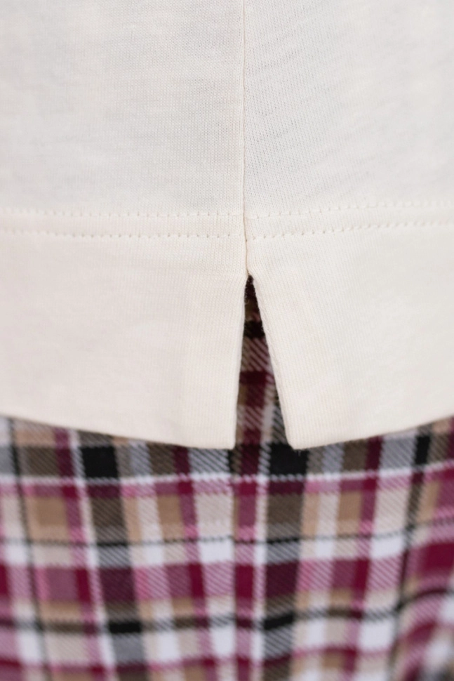 Пижама жен,660213,5с4696(к.ваниль,клетка,беж,бордо,гортензия клетка), (46-158,164)