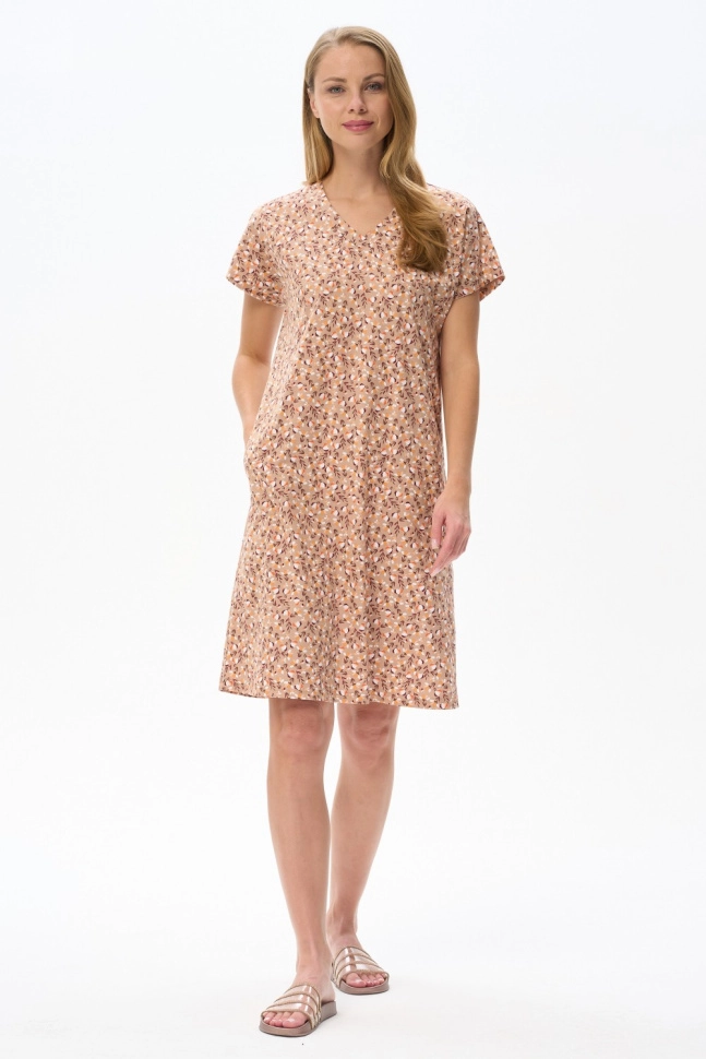 Платье жен,n2120,n2120-f34.5s03(карамельный,беж,,оранж тюльпаны), (48-164)