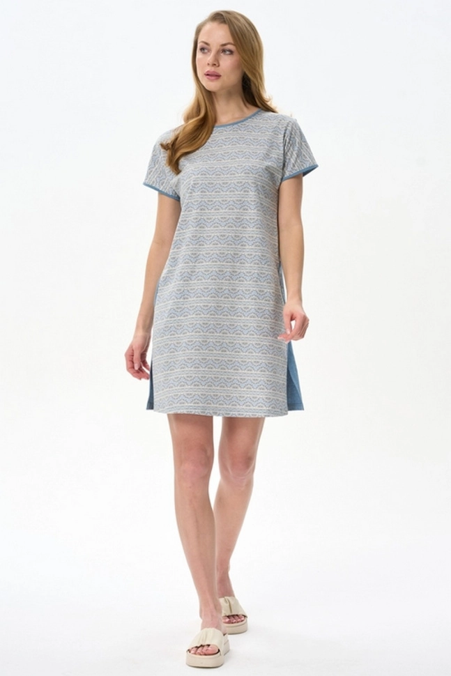 Платье жен,n1690,n1690-e54.4f11(серо-голубой,сер-св,голмел,орнамент), (44-164)