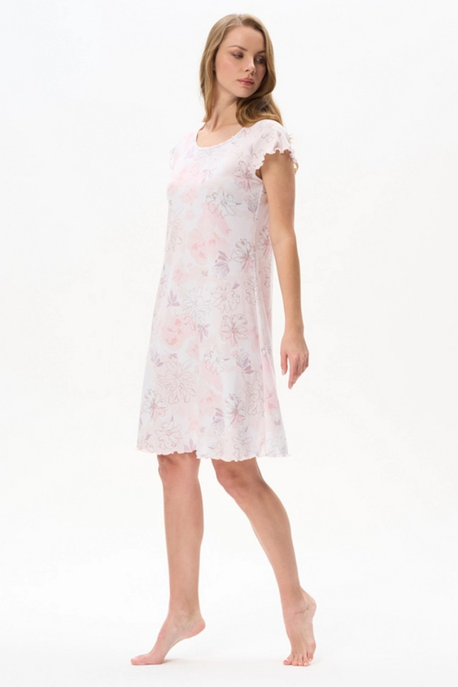 Сорочка ноч жен,s2601,s2601-p66.6s02(розово-бежевый,роз-св,,цветы), (46-164)