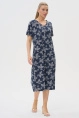 Платье жен,n0900,n0900-p59.5s11(тёмно-синий,син-т,,беж листья), (48-164)