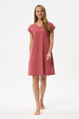 Сорочка ноч жен,s0241,s0241-g33.4f09(брусничный,терра,,бел горош), (46-164)