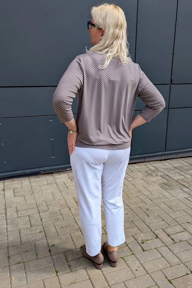 Джемпер жен,а1417,а141705(,корич,,бел горош), (48-158,164)