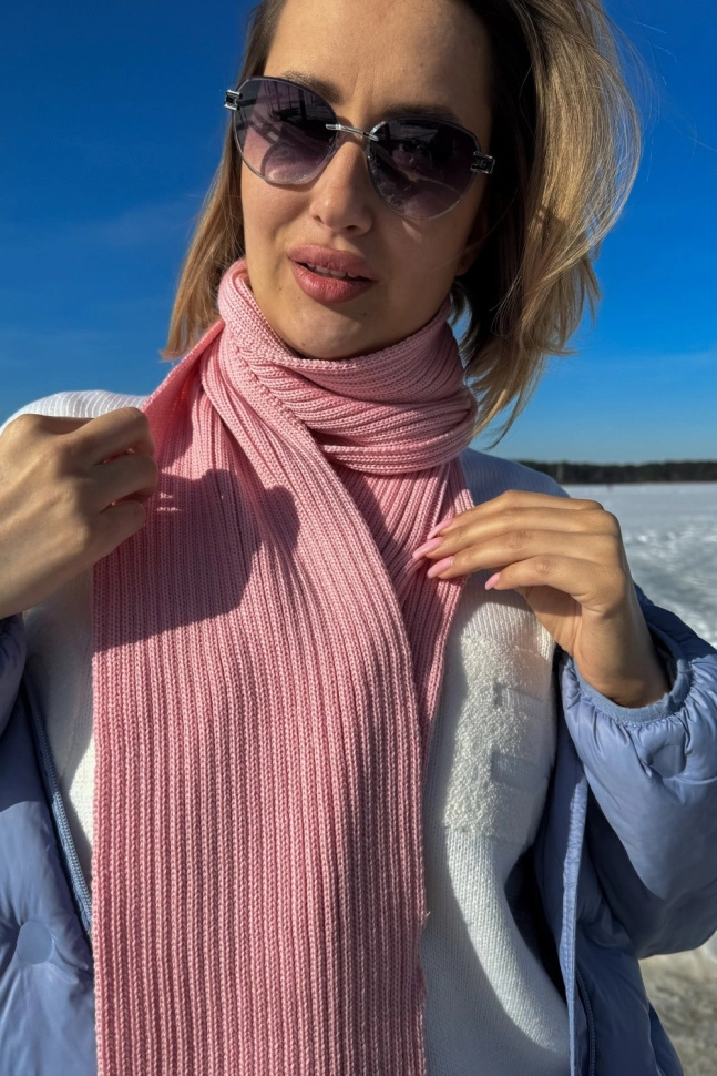 Шарф жен,6083-22,-(детский розовый BABY PINK 4E2319 ALICE 28/2,роз-св,,меринос спецзаказ), (160х18)