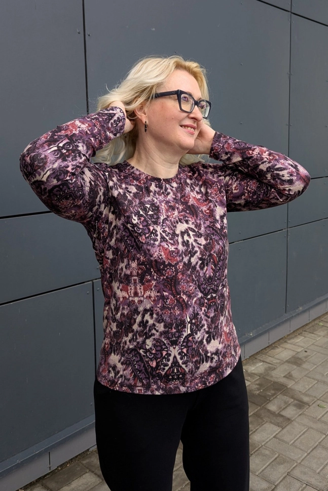 Джемпер жен,а133,а13303(,фиол,,борд этника), (58-158,164)