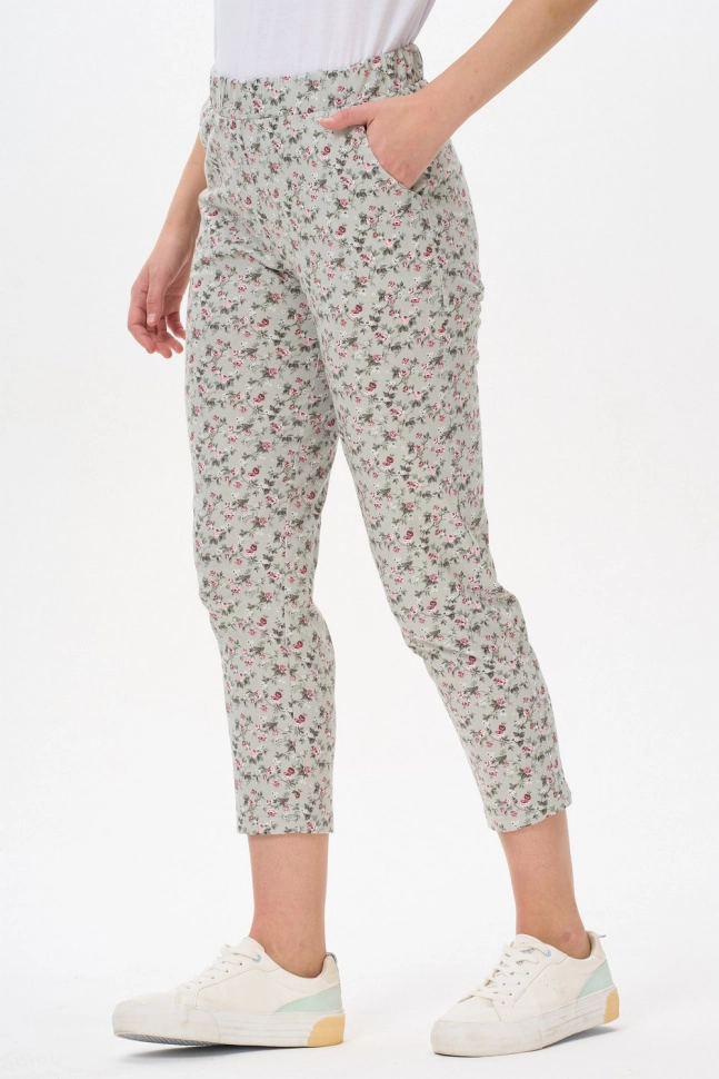 Брюки жен,b0264,b0264-f72.4s03(оливковый,зел-св,,роз розочки), (44-164)