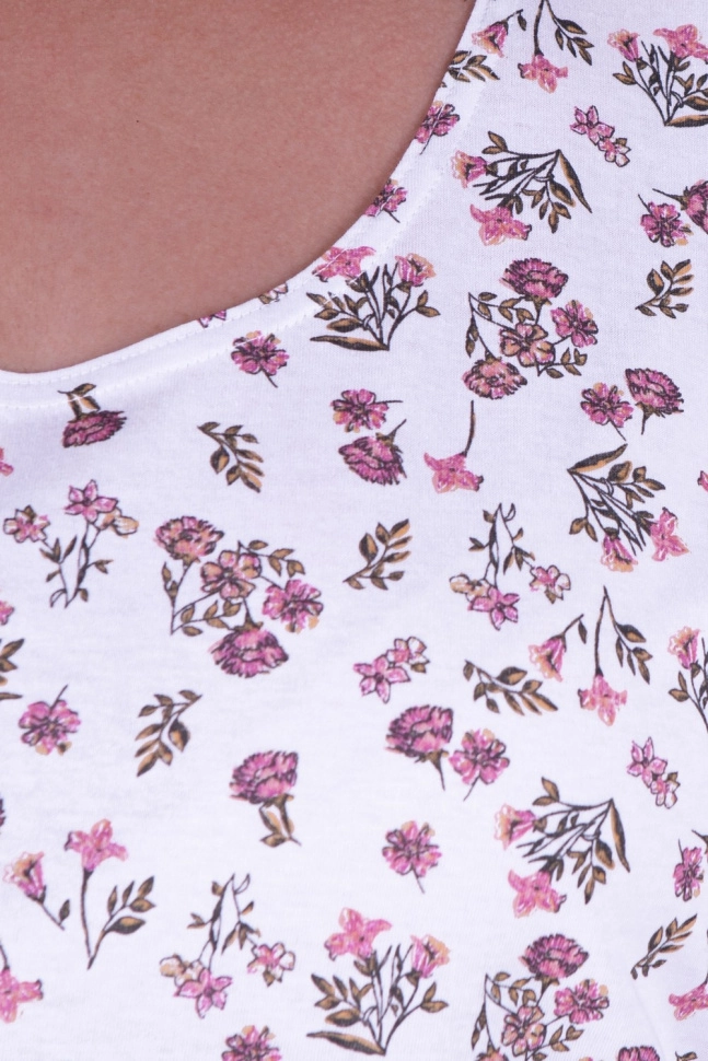 Сорочка ноч жен,в306235,р300030,-(нежноцвет,бел,,розов цв), (48-158,164)