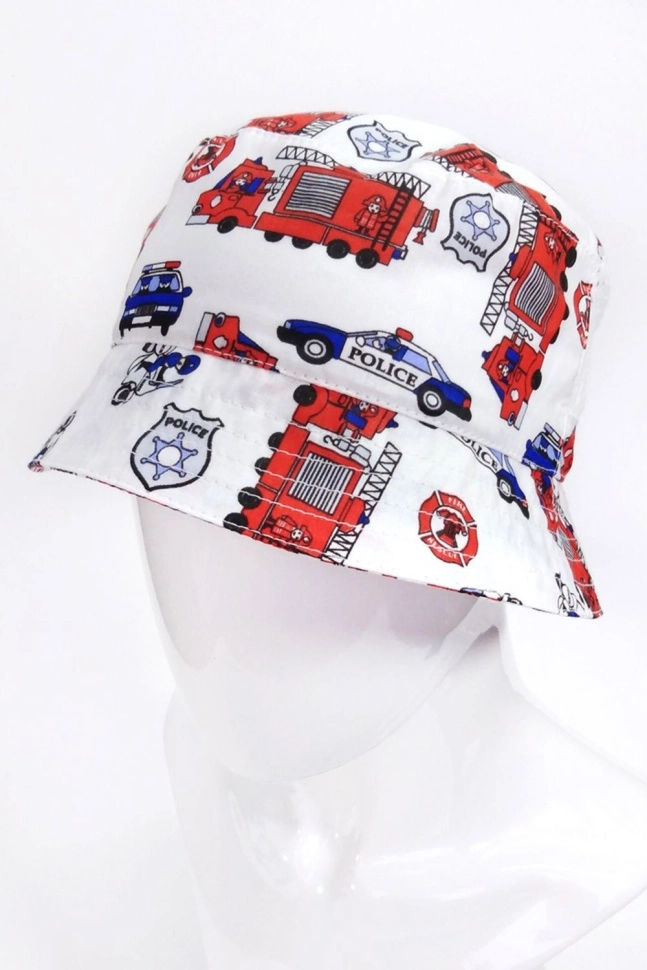 Панама мал,126лд,-(машины, белый,бел,,крас машина), (46-48)