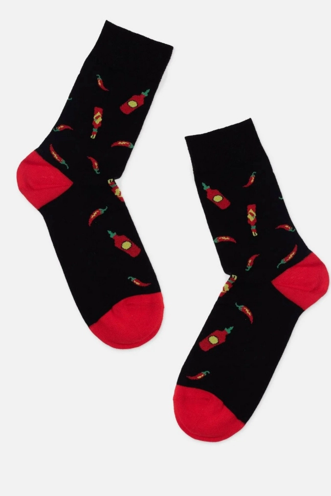 Носки муж,б2127,529(черный,чер,красн,перчик), (25)