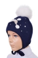 Шапка дев,01134-91,-(т.синий,син-т,,стразы пудель звезды), (48)