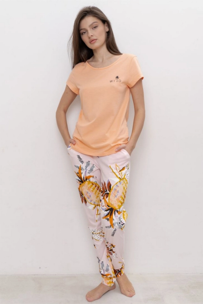 Брюки жен,50018,3h-052(розовый,роз-св,,ананасы), (42-170)