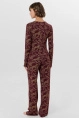 Пижама жен,592624,25-35965пп-2(золотые олени на бордо,бордо,беж,), (42-164,170)